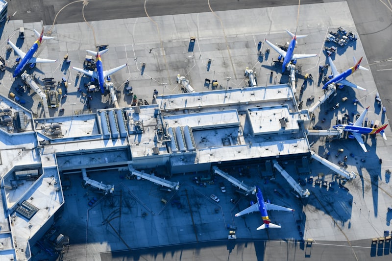 LAX airport terminal and Los Angeles skyline